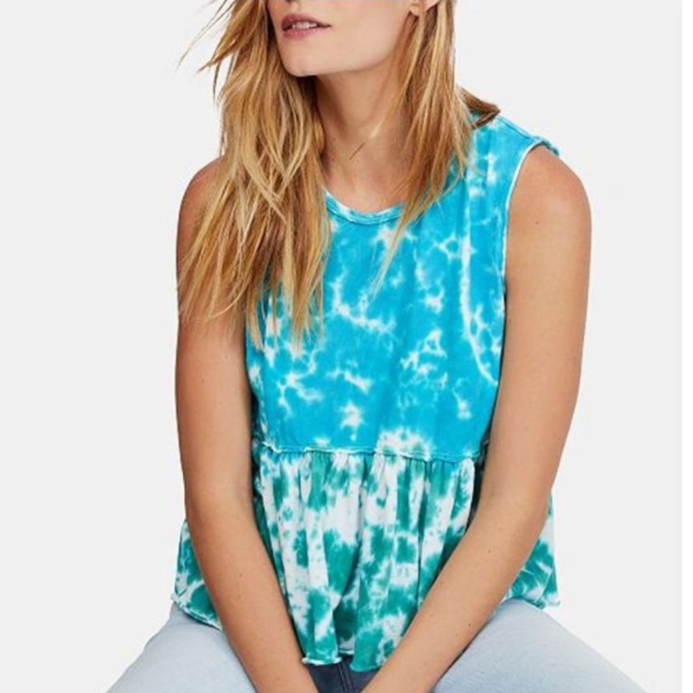 FP WTF | NWT Tie Dye VSCO Girl Peplum Tank Top